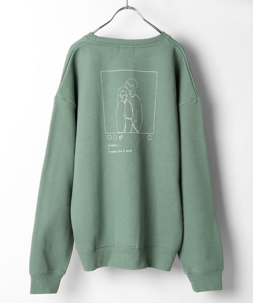ZIP FIVE（ジップファイブ）の「【ZIP FIVE】イラストクルーオーバーサイズスウェット（スウェット・レディース・ブルー/ブラウン/グリーン/ベージュ/ホワイト/ブラック/ホワイト系/ブルー系/ブラウン系/グリーン系/ベージュ系/ブラック系/ブルー系1/ブラウン系1/グリーン系1/ベージュ系1/ホワイト系1/ブラック系1・MEDIUM/LARGE/X-LARGE）」の15枚目の写真