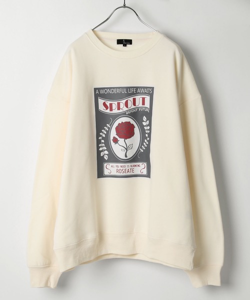 ZIP FIVE（ジップファイブ）の「【ZIP FIVE】イラストクルーオーバーサイズスウェット（スウェット・レディース・ブルー/ブラウン/グリーン/ベージュ/ホワイト/ブラック/ホワイト系/ブルー系/ブラウン系/グリーン系/ベージュ系/ブラック系/ブルー系1/ブラウン系1/グリーン系1/ベージュ系1/ホワイト系1/ブラック系1・MEDIUM/LARGE/X-LARGE）」の2枚目の写真