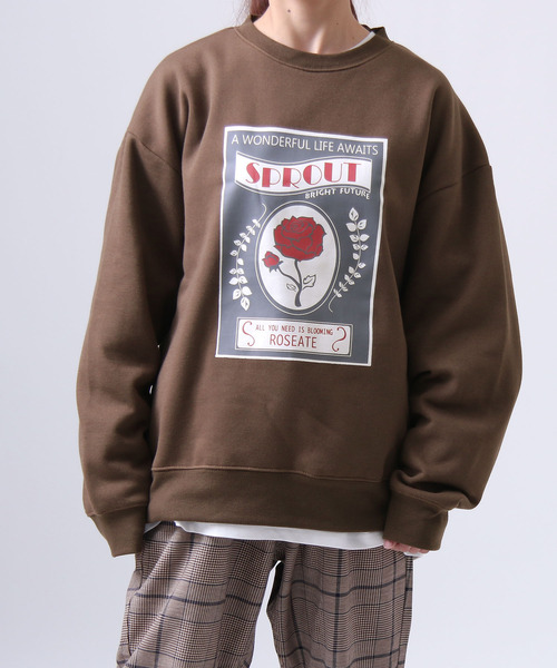 ZIP FIVE（ジップファイブ）の「【ZIP FIVE】イラストクルーオーバーサイズスウェット（スウェット・レディース・ブルー/ブラウン/グリーン/ベージュ/ホワイト/ブラック/ホワイト系/ブルー系/ブラウン系/グリーン系/ベージュ系/ブラック系/ブルー系1/ブラウン系1/グリーン系1/ベージュ系1/ホワイト系1/ブラック系1・MEDIUM/LARGE/X-LARGE）」の22枚目の写真