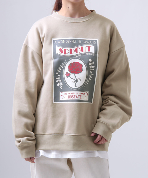 ZIP FIVE（ジップファイブ）の「【ZIP FIVE】イラストクルーオーバーサイズスウェット（スウェット・レディース・ブルー/ブラウン/グリーン/ベージュ/ホワイト/ブラック/ホワイト系/ブルー系/ブラウン系/グリーン系/ベージュ系/ブラック系/ブルー系1/ブラウン系1/グリーン系1/ベージュ系1/ホワイト系1/ブラック系1・MEDIUM/LARGE/X-LARGE）」の21枚目の写真