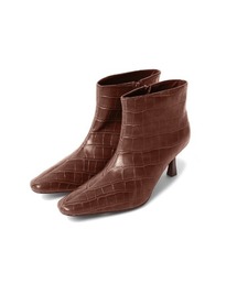 Re:EDIT | [2020A/W COLECTION]スクエアトゥローヒールショートブーツ(ブーツ)