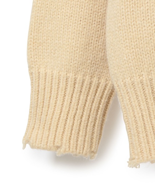 ADAM ET ROPE'（アダムエロペ）の「【ZOZO限定】フリンジBIGニットプルオーバー（ニット/セーター・レディース・ブラック/ライトグリーン/キナリ・FREE）」の12枚目の写真