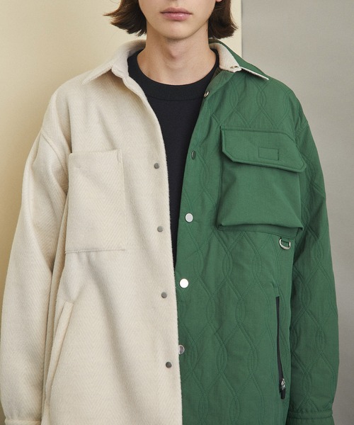 ニードルパンチジャージキルトシャツ/ビッグシルエット（カバーオール  