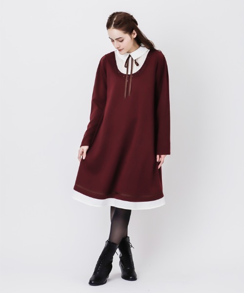 Axes Femme アクシーズファム の 襟デザインａラインカットｏｐ ワンピース Wear