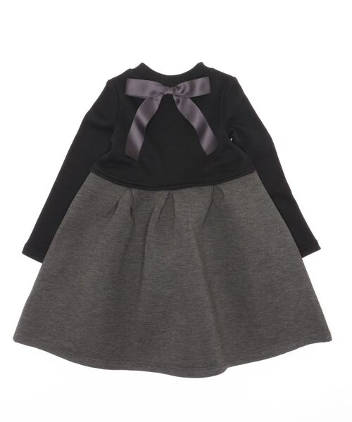 Catherine Cottage（キャサリンコテージ）の「リボンカットソーワンピース（ワンピース・キッズ・ブラック×グレー/ブラック×ブラック/グレー/グレー系・110/120/130/140/150）」の7枚目の写真