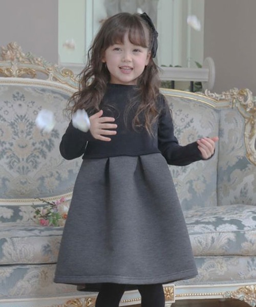 Catherine Cottage（キャサリンコテージ）の「リボンカットソーワンピース（ワンピース・キッズ・ブラック×グレー/ブラック×ブラック/グレー/グレー系・110/120/130/140/150）」の14枚目の写真