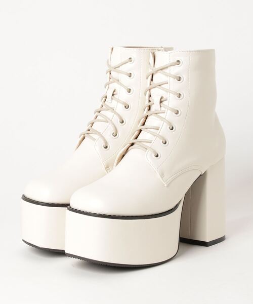 LOVEHUNTER(ラブハンター)の「LOVEHUNTER / 10.5cm厚底 スクエアトゥ レースアップブーツ(1542)(ブーツ・レディース・ブラック/ダークブラウン/アイボリー/ブラック系その他/シルバー・S/M/L/LL/SS/3L)」の13枚目の写真