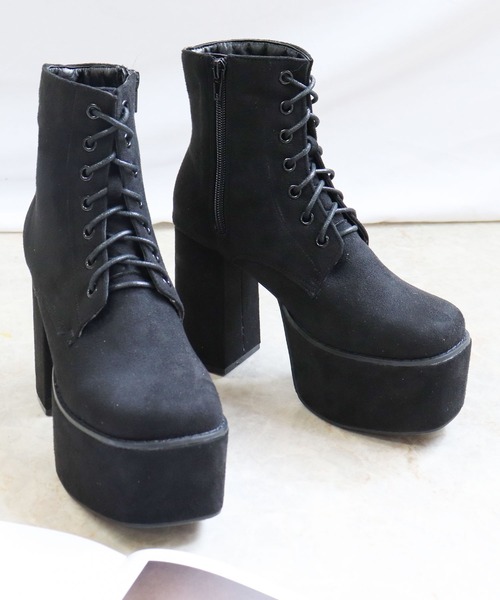 LOVEHUNTER(ラブハンター)の「LOVEHUNTER / 10.5cm厚底 スクエアトゥ レースアップブーツ(1542)(ブーツ・レディース・ブラック/ダークブラウン/アイボリー/ブラック系その他/シルバー・S/M/L/LL/SS/3L)」の14枚目の写真