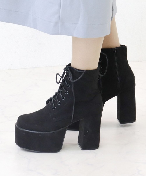 LOVEHUNTER(ラブハンター)の「LOVEHUNTER / 10.5cm厚底 スクエアトゥ レースアップブーツ(1542)(ブーツ・レディース・ブラック/ダークブラウン/アイボリー/ブラック系その他/シルバー・S/M/L/LL/SS/3L)」の15枚目の写真