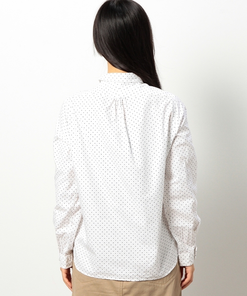 coen（コーエン）の「ライトオックスフォードドット柄シャツ（シャツ/ブラウス・レディース・ホワイト/ネイビー・MEDIUM/LARGE/SMALL）」の10枚目の写真