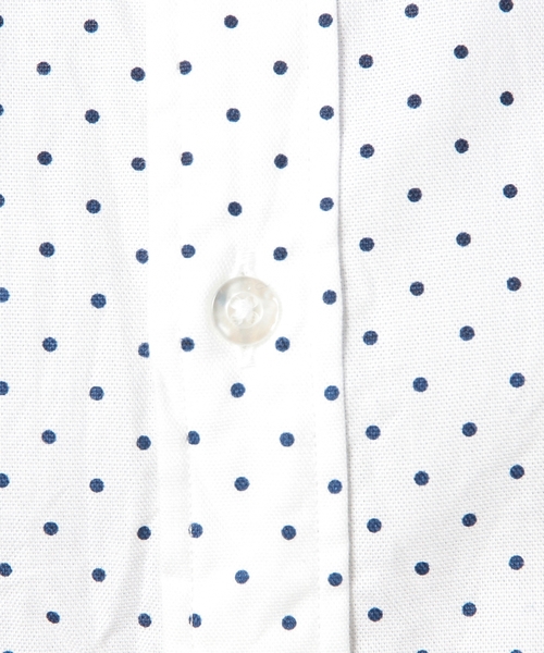 coen（コーエン）の「ライトオックスフォードドット柄シャツ（シャツ/ブラウス・レディース・ホワイト/ネイビー・MEDIUM/LARGE/SMALL）」の6枚目の写真