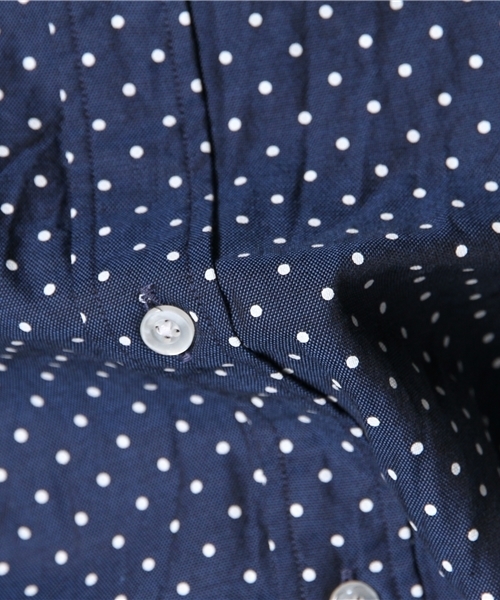 coen（コーエン）の「ライトオックスフォードドット柄シャツ（シャツ/ブラウス・レディース・ホワイト/ネイビー・MEDIUM/LARGE/SMALL）」の7枚目の写真