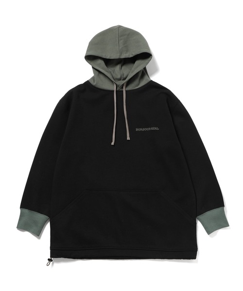Bonjour Girl（ボンジュールガール）の「【Bonjour Girl】BG バイカラーパーカー（パーカー・レディース・ホワイト/ブラック/パープル・FREE）」の2枚目の写真