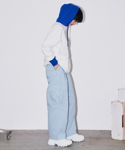 Bonjour Girl（ボンジュールガール）の「【Bonjour Girl】BG バイカラーパーカー（パーカー・レディース・ホワイト/ブラック/パープル・FREE）」の21枚目の写真