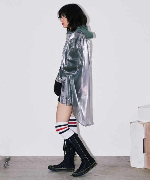 Bonjour Girl（ボンジュールガール）の「【Bonjour Girl】BG バイカラーパーカー（パーカー・レディース・ホワイト/ブラック/パープル・FREE）」の11枚目の写真