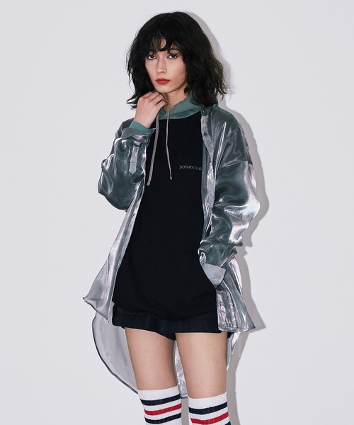 Bonjour Girl（ボンジュールガール）の「【Bonjour Girl】BG バイカラーパーカー（パーカー・レディース・ホワイト/ブラック/パープル・FREE）」の17枚目の写真