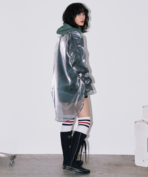 Bonjour Girl（ボンジュールガール）の「【Bonjour Girl】BG バイカラーパーカー（パーカー・レディース・ホワイト/ブラック/パープル・FREE）」の22枚目の写真