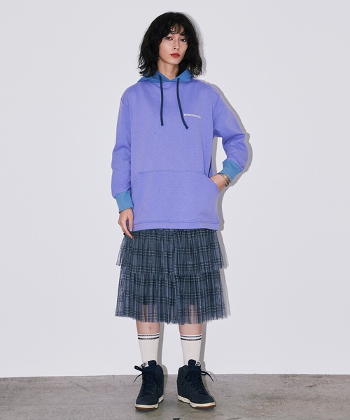 Bonjour Girl（ボンジュールガール）の「【Bonjour Girl】BG バイカラーパーカー（パーカー・レディース・ホワイト/ブラック/パープル・FREE）」の7枚目の写真