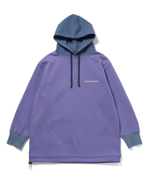 Bonjour Girl（ボンジュールガール）の「【Bonjour Girl】BG バイカラーパーカー（パーカー・レディース・ホワイト/ブラック/パープル・FREE）」の8枚目の写真