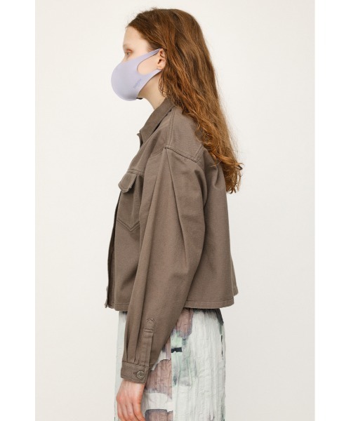 SLY（スライ）の「SHORT OVER SIZE JK ショート オーバーサイズ ジャケット（ミリタリージャケット・レディース・ブラウン/ライトパープル/アイボリー・FREE）」の16枚目の写真