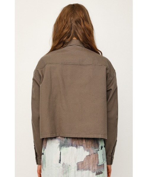 SLY（スライ）の「SHORT OVER SIZE JK ショート オーバーサイズ ジャケット（ミリタリージャケット・レディース・ブラウン/ライトパープル/アイボリー・FREE）」の17枚目の写真