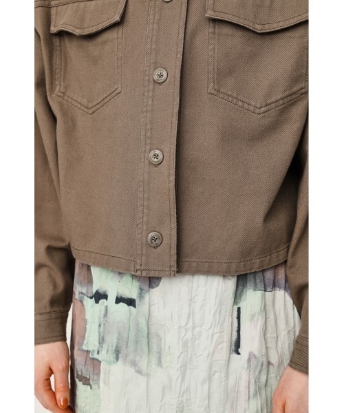 SLY（スライ）の「SHORT OVER SIZE JK ショート オーバーサイズ ジャケット（ミリタリージャケット・レディース・ブラウン/ライトパープル/アイボリー・FREE）」の19枚目の写真