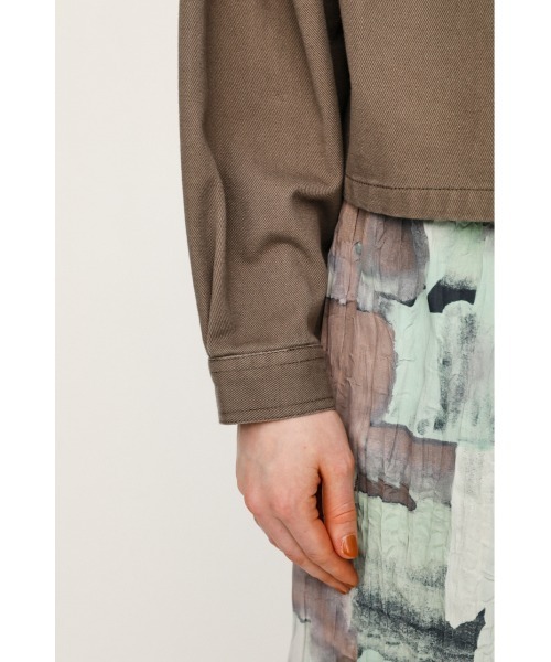 SLY（スライ）の「SHORT OVER SIZE JK ショート オーバーサイズ ジャケット（ミリタリージャケット・レディース・ブラウン/ライトパープル/アイボリー・FREE）」の20枚目の写真