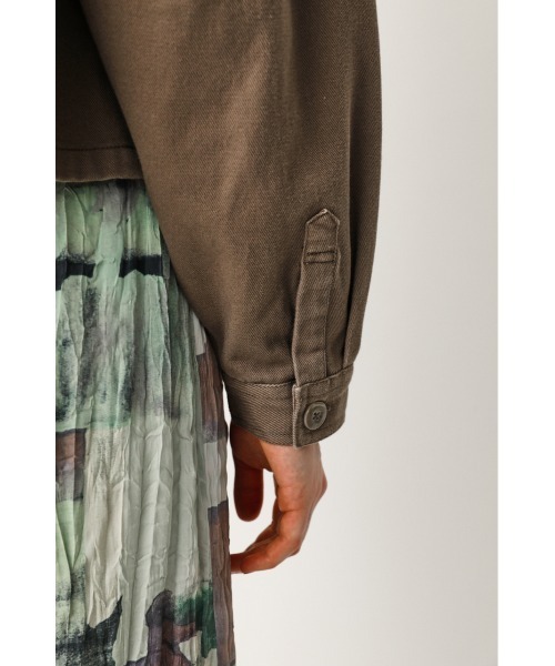 SLY（スライ）の「SHORT OVER SIZE JK ショート オーバーサイズ ジャケット（ミリタリージャケット・レディース・ブラウン/ライトパープル/アイボリー・FREE）」の21枚目の写真