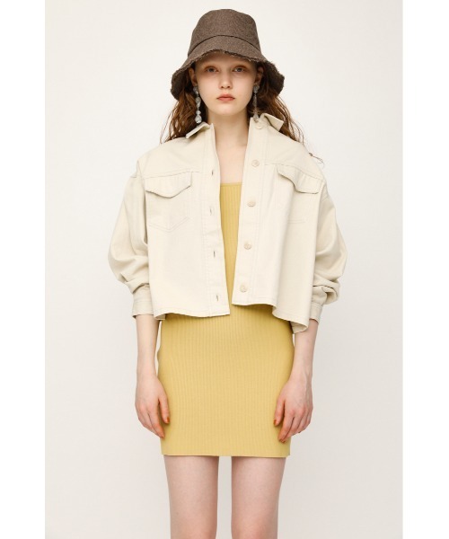 SLY（スライ）の「SHORT OVER SIZE JK ショート オーバーサイズ ジャケット（ミリタリージャケット・レディース・ブラウン/ライトパープル/アイボリー・FREE）」の4枚目の写真