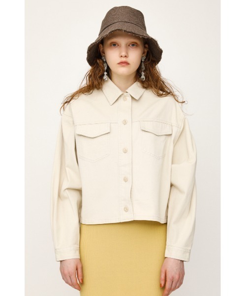 SLY（スライ）の「SHORT OVER SIZE JK ショート オーバーサイズ ジャケット（ミリタリージャケット・レディース・ブラウン/ライトパープル/アイボリー・FREE）」の6枚目の写真