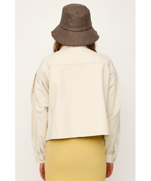 SLY（スライ）の「SHORT OVER SIZE JK ショート オーバーサイズ ジャケット（ミリタリージャケット・レディース・ブラウン/ライトパープル/アイボリー・FREE）」の8枚目の写真