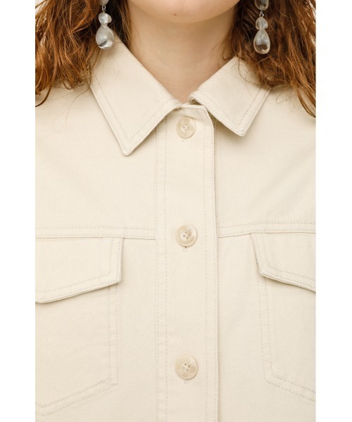 SLY（スライ）の「SHORT OVER SIZE JK ショート オーバーサイズ ジャケット（ミリタリージャケット・レディース・ブラウン/ライトパープル/アイボリー・FREE）」の9枚目の写真