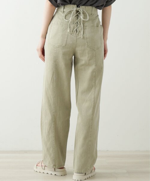RAY CASSIN(レイカズン)の「レースアップパンツ(その他パンツ・レディース・グリーン/キナリ/ブラック・FREE)」の1枚目の写真