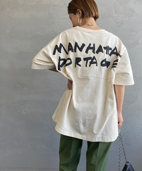 Manhattan Portage（マンハッタンポーテージ）の「[MANHATTAN PORTAGE/マンハッタンポーテージ] 別注 バックプリントTシャツ（Tシャツ/カットソー・レディース・アイボリー/グレー/ラベンダー・XL/L/S/M）」の4枚目の写真