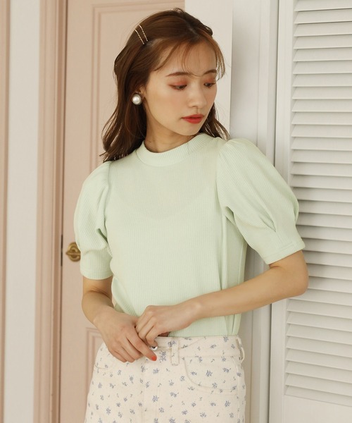 one after another NICE CLAUP（ワンアフターアナザーナイスクラップ）の「袖コンシャステレコトップス（Tシャツ/カットソー・レディース・オフホワイト/ベージュ/ブラック/ミント・FREE）」の13枚目の写真