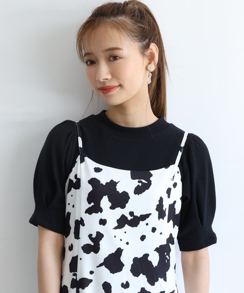 one after another NICE CLAUP（ワンアフターアナザーナイスクラップ）の「袖コンシャステレコトップス（Tシャツ/カットソー・レディース・オフホワイト/ベージュ/ブラック/ミント・FREE）」の11枚目の写真