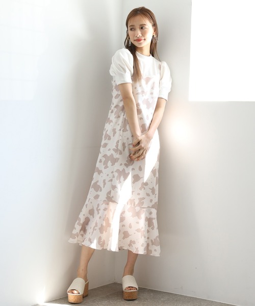 one after another NICE CLAUP（ワンアフターアナザーナイスクラップ）の「袖コンシャステレコトップス（Tシャツ/カットソー・レディース・オフホワイト/ベージュ/ブラック/ミント・FREE）」の6枚目の写真