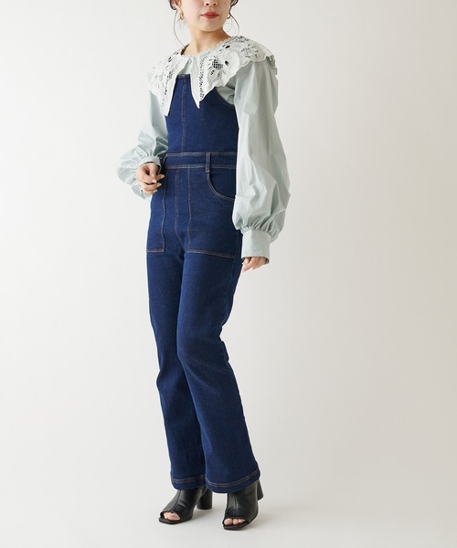 Chico（チコ）の「ストレッチデニムサロペット（サロペット/オーバーオール・レディース・ネイビー/ブルー・SMALL/MEDIUM）」の15枚目の写真