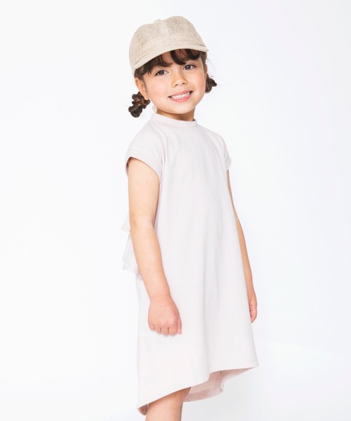 BRANSHES(ブランシェス)の「うしろ2段フリル半袖ワンピース(ワンピース・キッズ・ピンクベージュ/チャコールグレー・150cm/110cm/100cm/140cm/90cm/80cm/120cm/130cm)」の14枚目の写真