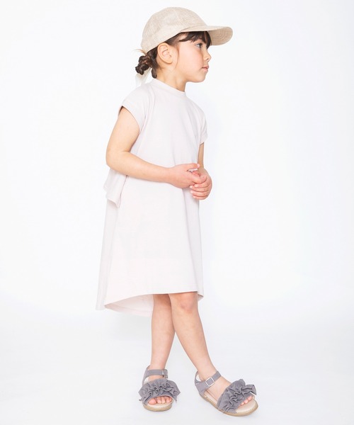 BRANSHES(ブランシェス)の「うしろ2段フリル半袖ワンピース(ワンピース・キッズ・ピンクベージュ/チャコールグレー・150cm/110cm/100cm/140cm/90cm/80cm/120cm/130cm)」の18枚目の写真