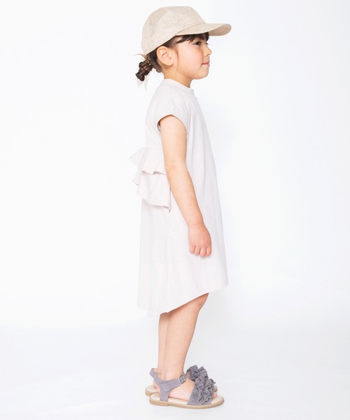BRANSHES(ブランシェス)の「うしろ2段フリル半袖ワンピース(ワンピース・キッズ・ピンクベージュ/チャコールグレー・150cm/110cm/100cm/140cm/90cm/80cm/120cm/130cm)」の19枚目の写真