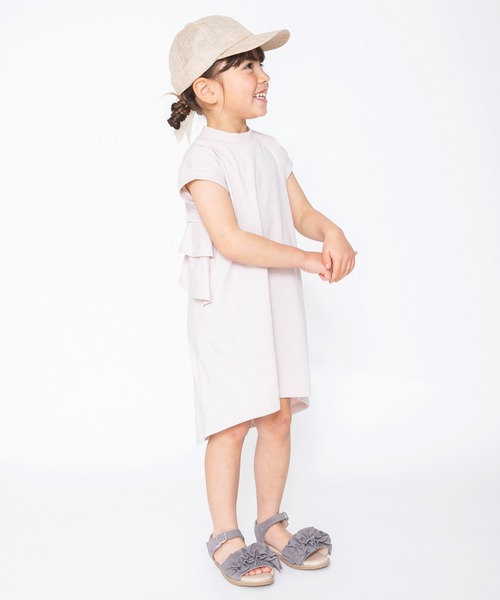 BRANSHES(ブランシェス)の「うしろ2段フリル半袖ワンピース(ワンピース・キッズ・ピンクベージュ/チャコールグレー・150cm/110cm/100cm/140cm/90cm/80cm/120cm/130cm)」の21枚目の写真