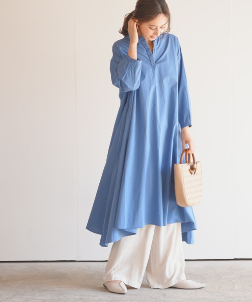 rps（アールピーエス）の「レースアップテントラインワンピース（ワンピース・レディース・ブラック/ブルー/アイボリー/ライトベージュ/ブルーグリーン/チャコールグレー・M）」の5枚目の写真