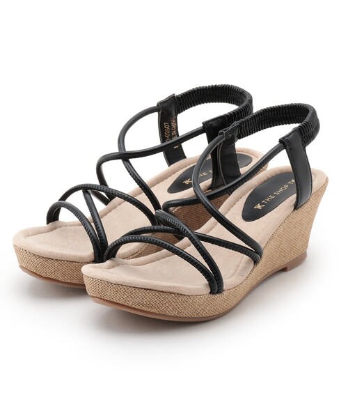 THE SHOP TK （ザ ショップ ティーケー ）の「◆【人間工学】ストリングスウェッジサンダル（サンダル・レディース・ブラック/オフホワイト/キャメル・35/45）」の10枚目の写真