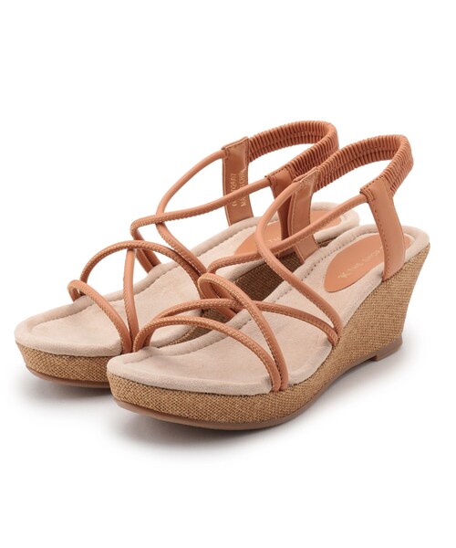 THE SHOP TK （ザ ショップ ティーケー ）の「◆【人間工学】ストリングスウェッジサンダル（サンダル・レディース・ブラック/オフホワイト/キャメル・35/45）」の7枚目の写真