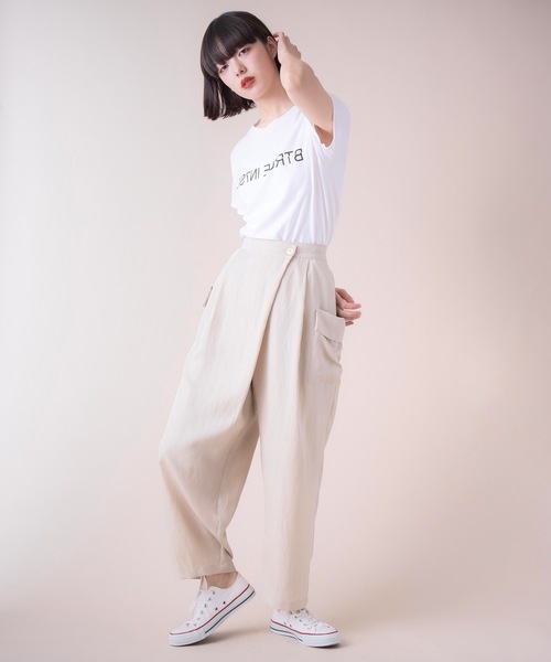 La SRIC(ラスリック)の「La SRIC / アシンメトリータックパンツ 【セットアップ可】(その他パンツ・レディース・ブルー系その他/ベージュ・38)」の13枚目の写真