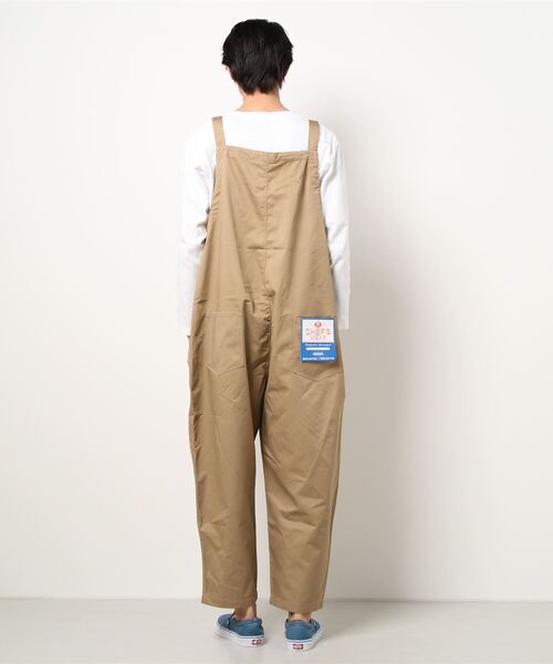 Blue Standard （ブルースタンダード）の「【BLUE STANDARD】ビッグシルエット　ツイルフロントZIPオーバーオール（サロペット/オーバーオール・メンズ・ブラック/カーキ/ブルー/ベージュ/オフホワイト・MEDIUM/LARGE）」の7枚目の写真