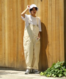 Blue Standard  | 【BLUE STANDARD】ビッグシルエット　ツイルフロントZIPオーバーオール(サロペット/オーバーオール)