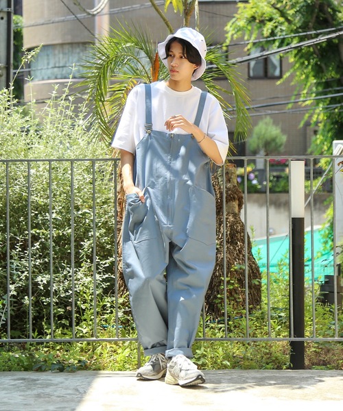 Blue Standard （ブルースタンダード）の「【BLUE STANDARD】ビッグシルエット　ツイルフロントZIPオーバーオール（サロペット/オーバーオール・メンズ・ブラック/カーキ/ブルー/ベージュ/オフホワイト・MEDIUM/LARGE）」の20枚目の写真