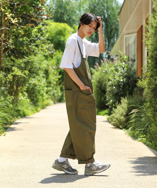 Blue Standard （ブルースタンダード）の「【BLUE STANDARD】ビッグシルエット　ツイルフロントZIPオーバーオール（サロペット/オーバーオール・メンズ・ブラック/カーキ/ブルー/ベージュ/オフホワイト・MEDIUM/LARGE）」の18枚目の写真